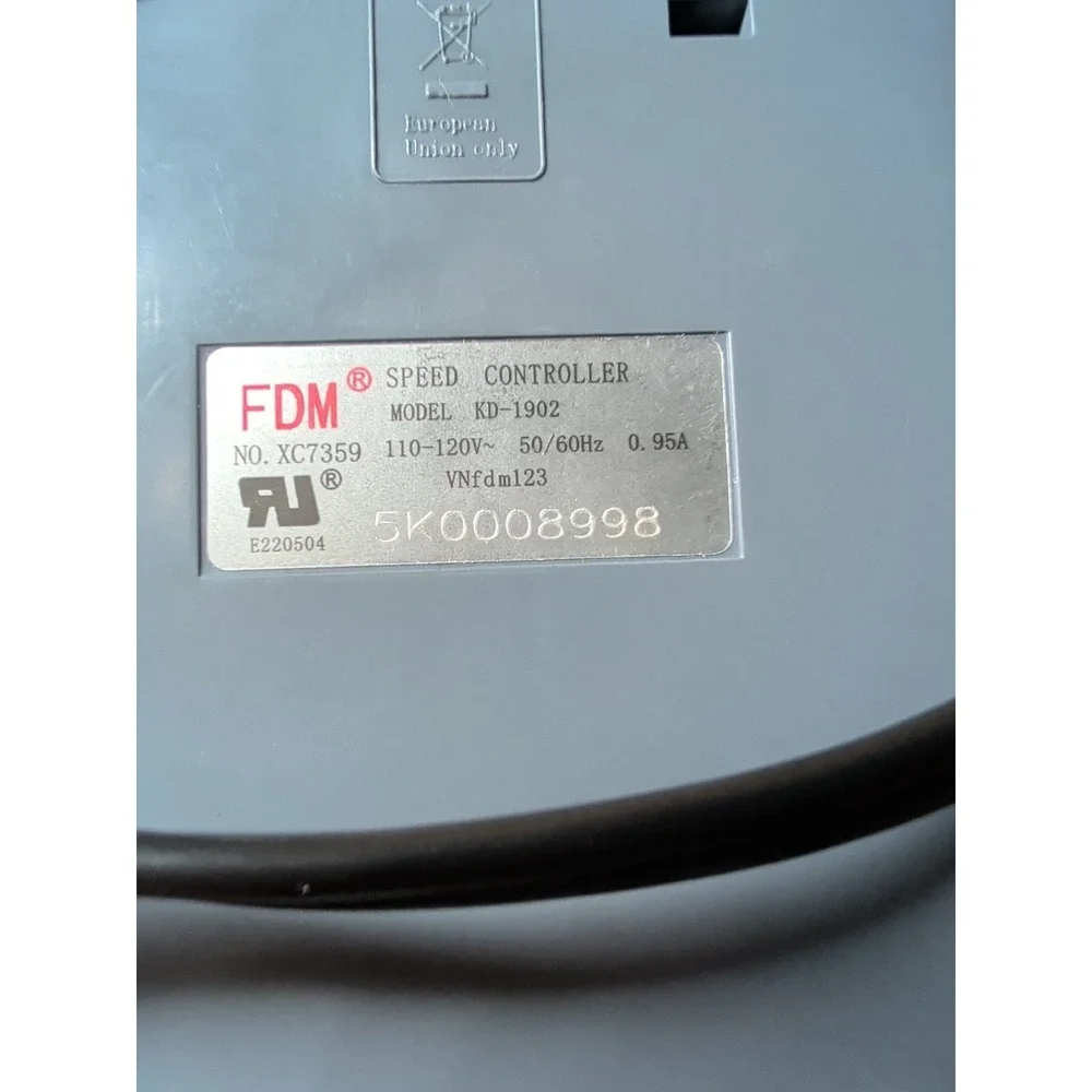 FDM KD-1902 Sewing Machine‎ Speed Controller Foot Pedal 3 Prong Plug Rare